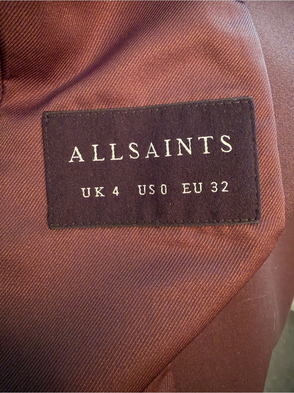 ALL SAINTS Aleida Tri Blazer Jacket Brown Longline Open Front Women’s Size 0 - Picture 6 of 7